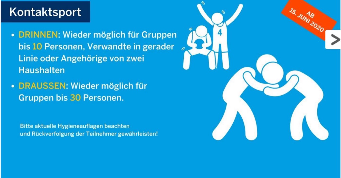 Änderungen ab 15.6.2020 im Training